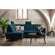 ECKSOFA in Chenille Petrol  - Petrol/Schwarz, MODERN, Holz/Textil (184/241cm) - Carryhome