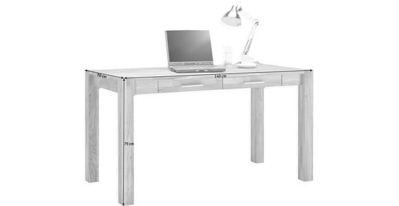 SCHREIBTISCH in Holz 140/76/70 cm - Eichefarben/Alufarben, Natur, Holz/Kunststoff (140/76/70cm) - Linea Natura