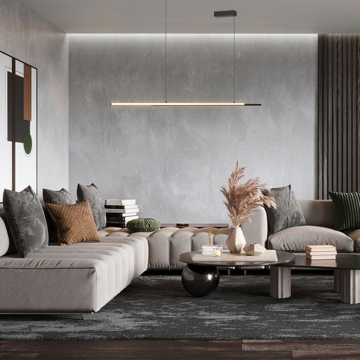 PENDELLAMPA Modern 150/6/1,5 cm  - svart, Trend, metall (150/6/1,5cm) - MAYTONI