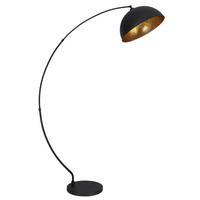 BOGENLEUCHTE - Goldfarben/Schwarz, Design, Metall (115/45/182cm) - Globo