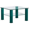 COUCHTISCH in Metall, Glas 75/75/42,5 cm  - Blau/Grün, Design, Glas/Kunststoff (75/75/42,5cm)