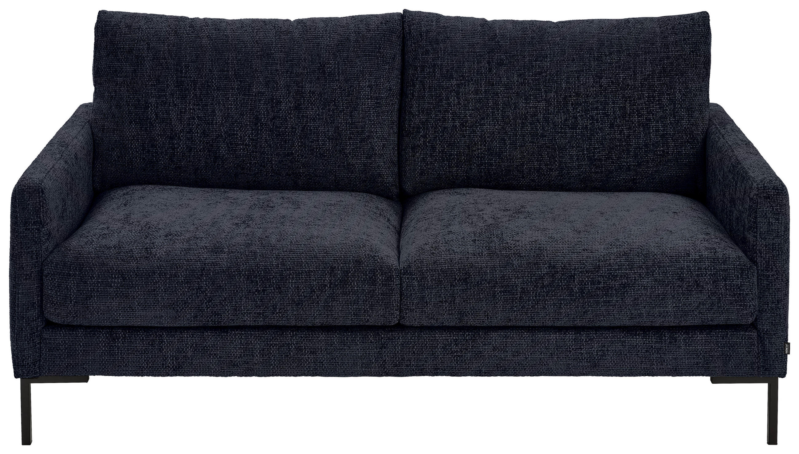 2,5-SITZER in Webstoff Dunkelblau  - Schwarz/Dunkelblau, Konventionell, Textil/Metall (176/78/90cm) - MID.YOU