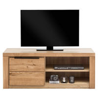 TV-ELEMENT - Eichefarben/Schwarz, Natur, Holz/Metall (130/51/54cm) - Carryhome