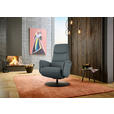 RELAXSESSEL in Leder Blaugrau  - Blaugrau/Schwarz, Design, Leder/Metall (76/108/86cm) - Dieter Knoll