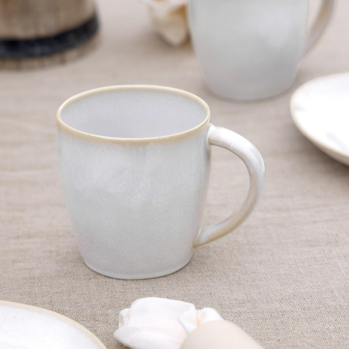KAFFEEBECHERSET BRISA 6-teilig  - Weiß Hochglanz/Perlmutt, Basics, Keramik (0,44l) - Costa Nova