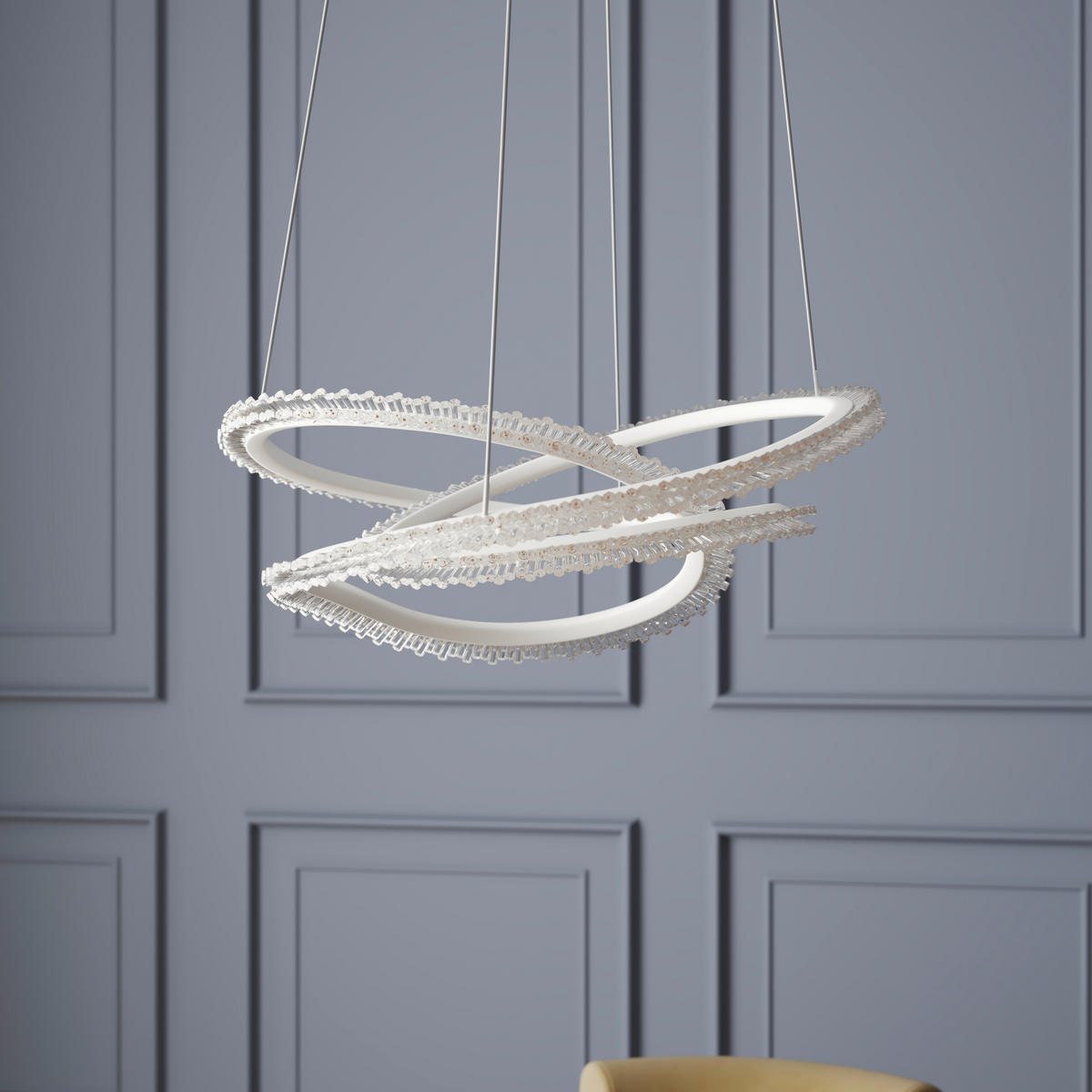 LED-HÄNGELEUCHTE Oxford 55/120 cm   - Weiß, Basics, Kunststoff/Metall (55/120cm) - Novel