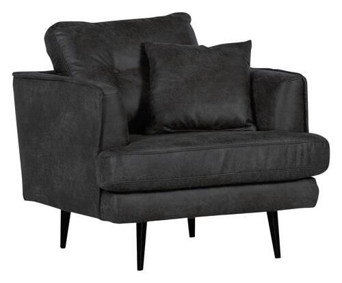 SESSEL in Mikrofaser Anthrazit  - Anthrazit/Schwarz, Design, Holz/Textil (90/89/95cm) - Livetastic