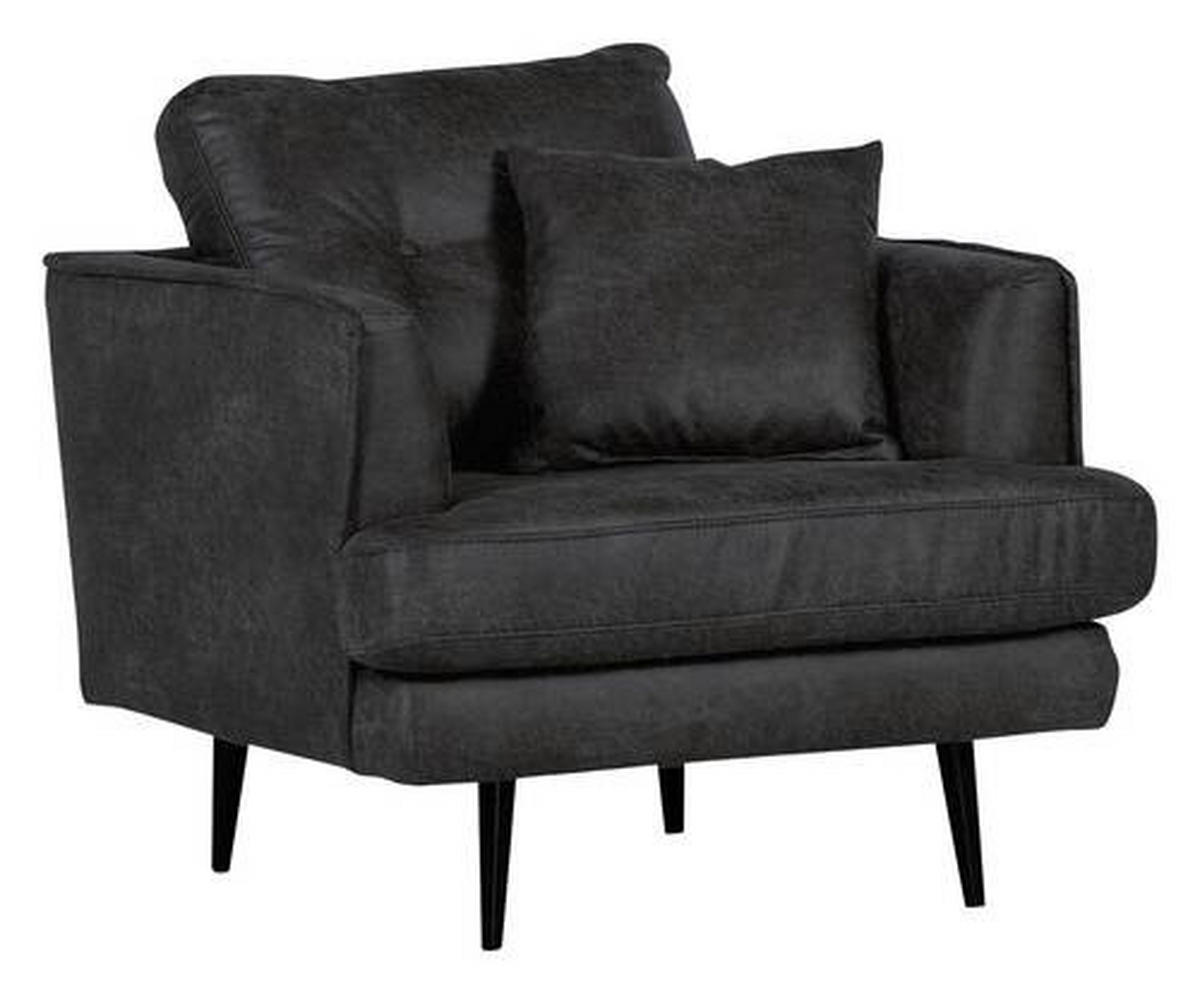 SESSEL in Mikrofaser Anthrazit  - Anthrazit/Schwarz, Design, Holz/Textil (90/89/95cm) - Livetastic
