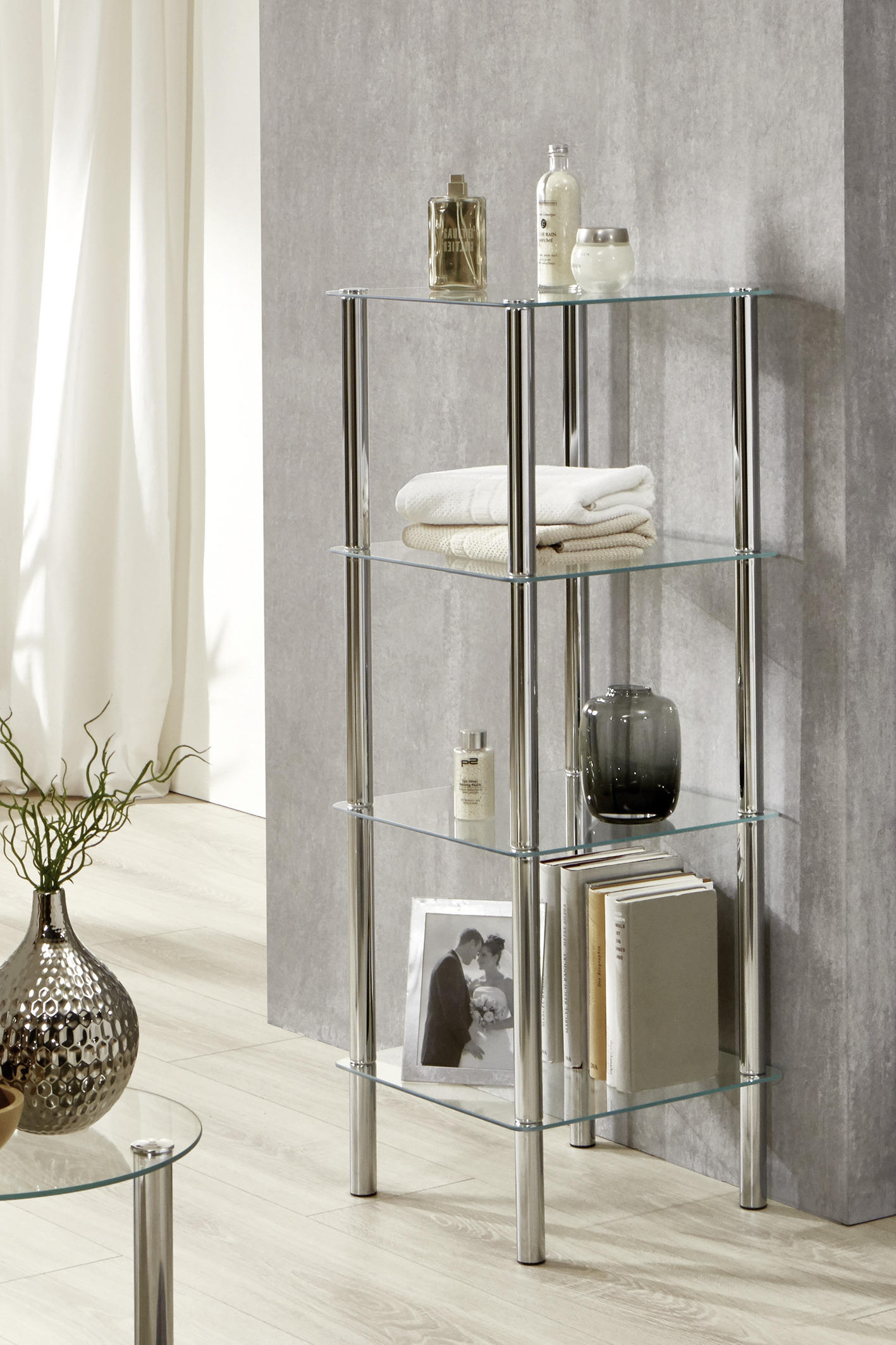 REGAL boje kroma  metal, staklo  - boje kroma, Design, staklo/metal (39/107/39cm) - Boxxx