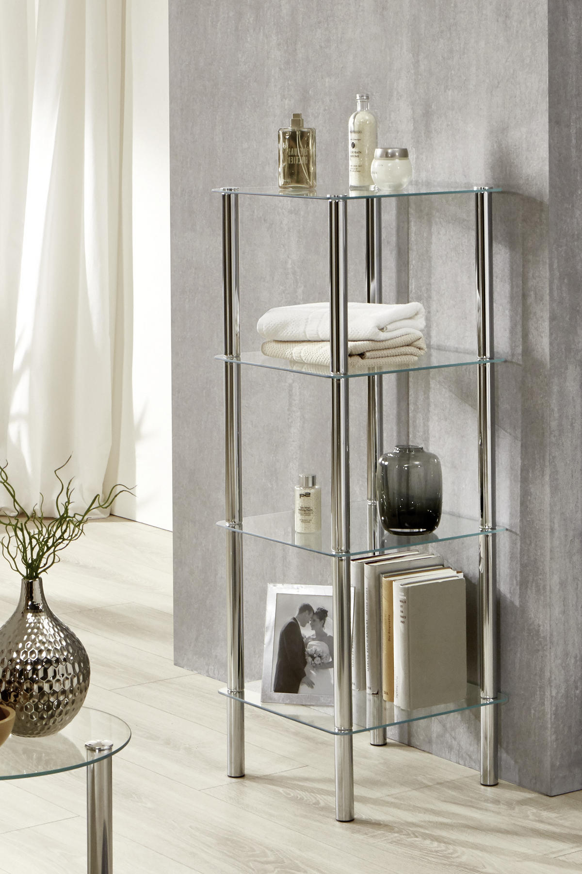 REGAL boje kroma  metal, staklo  - boje kroma, Design, staklo/metal (39/107/39cm) - Boxxx