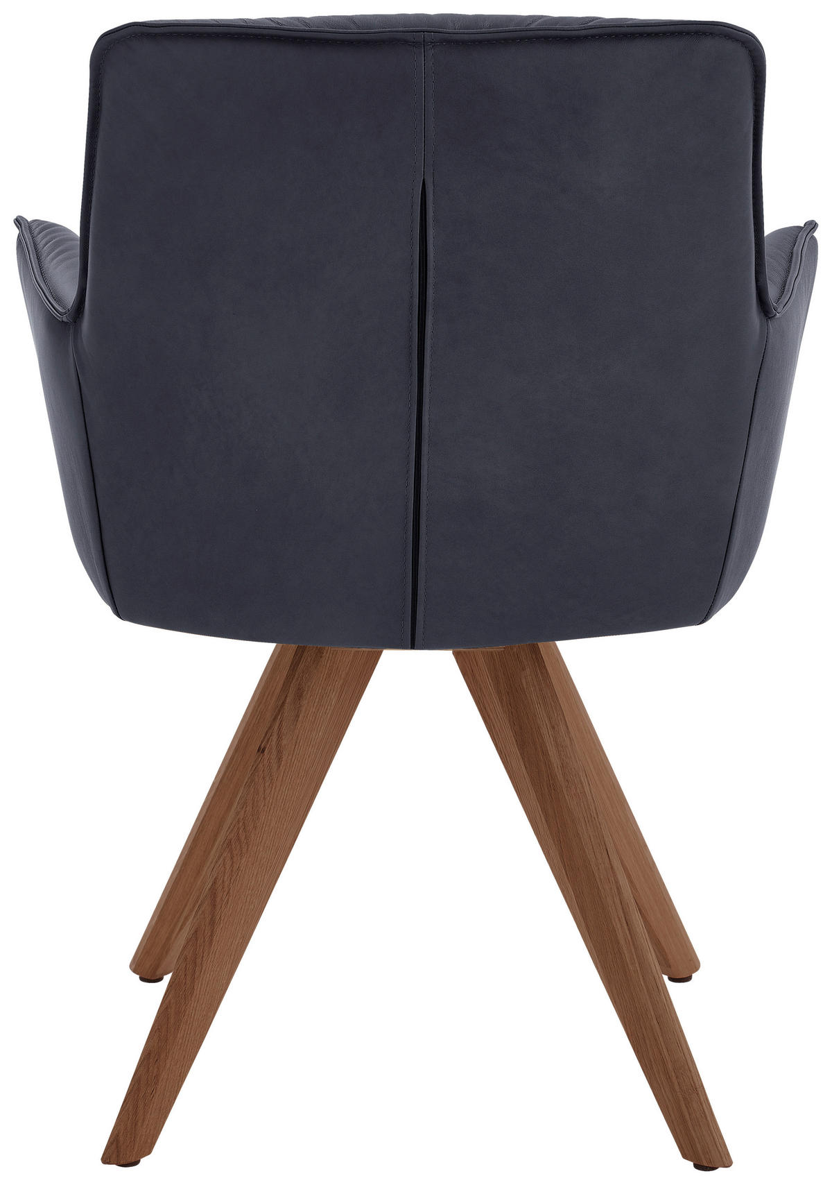 ARMLEHNSTUHL  in Echtleder pigmentiert  - Nussbaumfarben/Dunkelblau, Design, Leder/Holz (59/89/63cm) - Dieter Knoll
