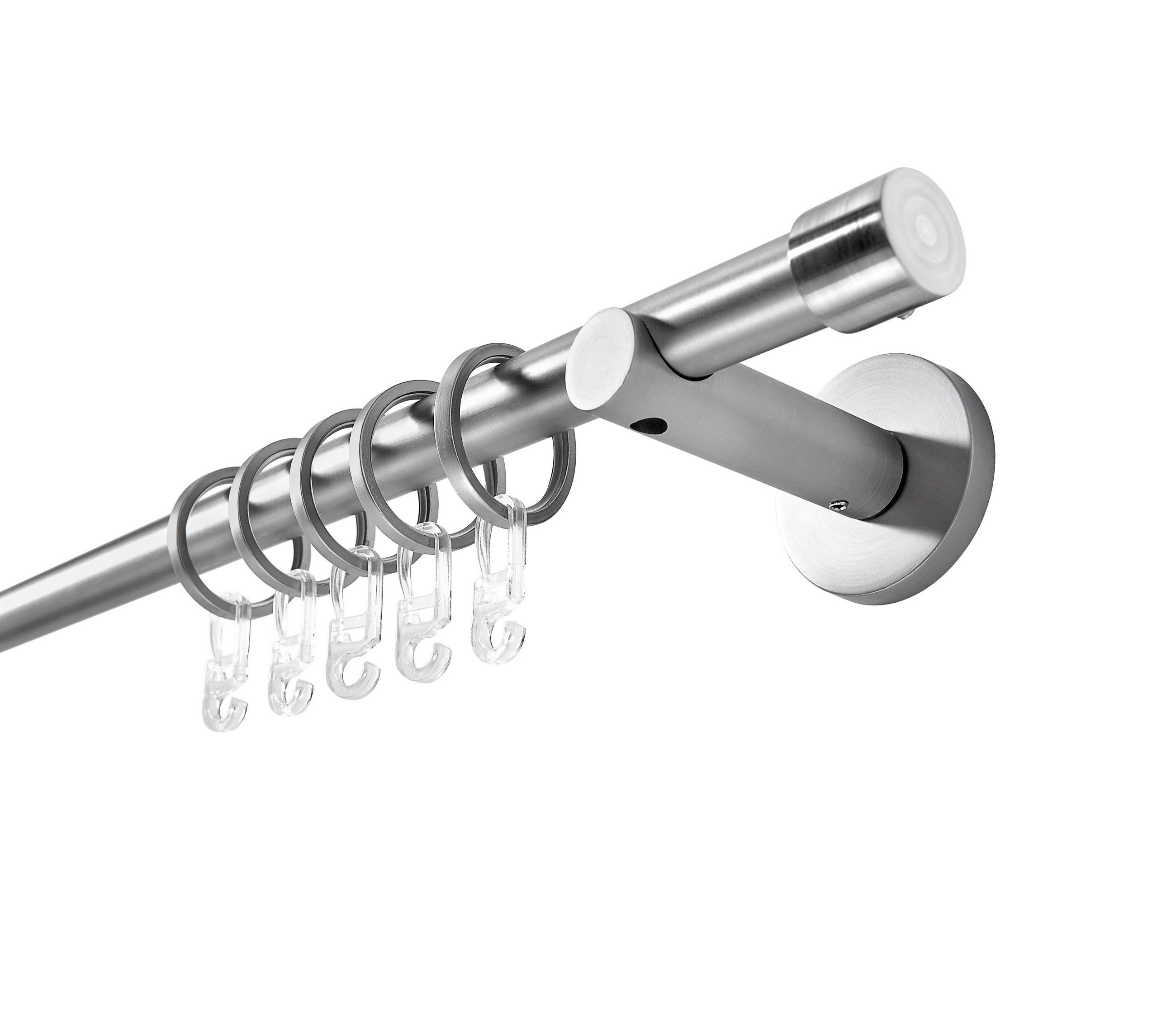 SET GALERIE PERDEA 120 cm - culoare inox, Basics, metal (120cm) - Boxxx