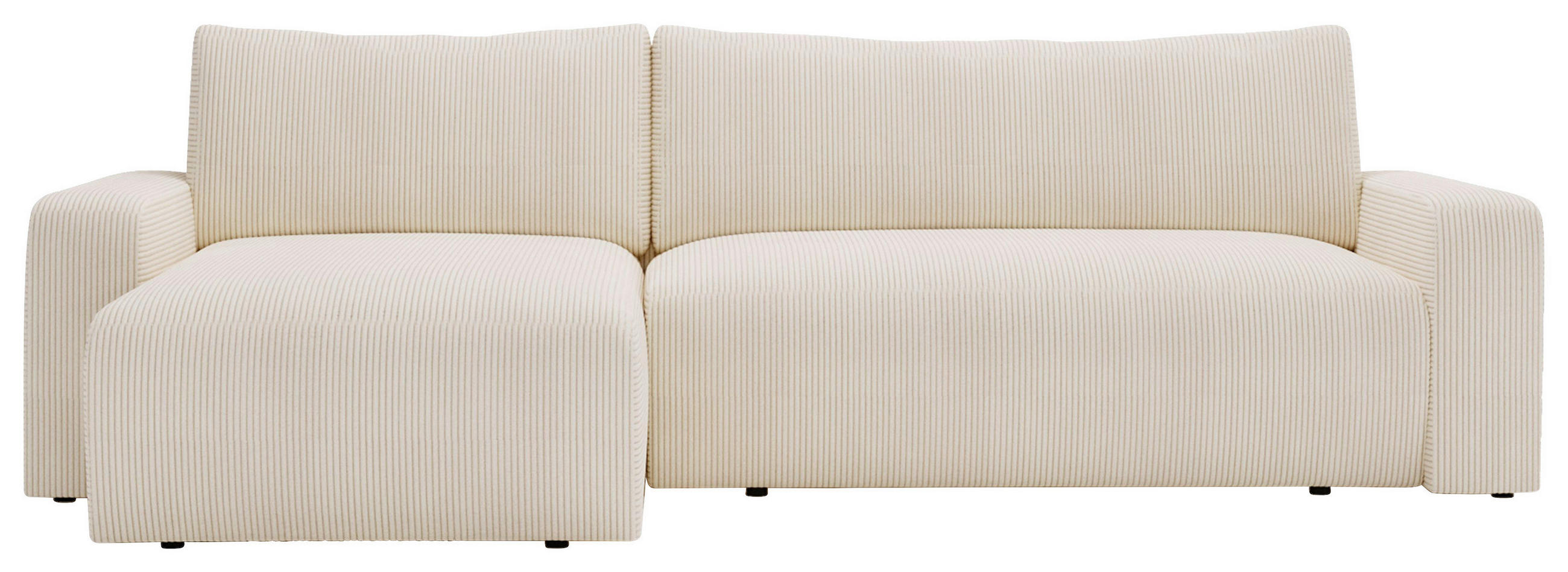ECKSOFA Creme Cord - Creme/Schwarz, MODERN, Kunststoff/Textil (150/245cm) - Carryhome