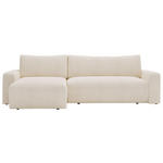 ECKSOFA in Cord Creme  - Creme/Schwarz, MODERN, Kunststoff/Textil (150/245cm) - Carryhome