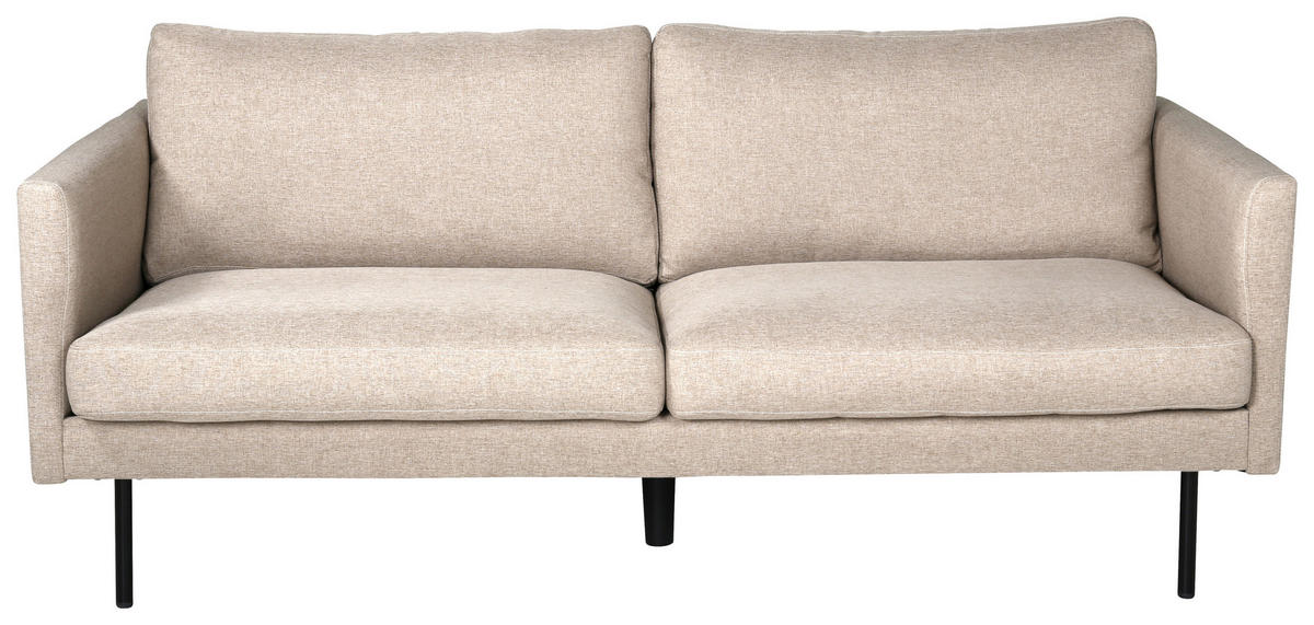 2-SITS SOFFA i metall, textil brun, svart  - beige/brun, Design, metall/textil (180/78/80cm) - Livetastic