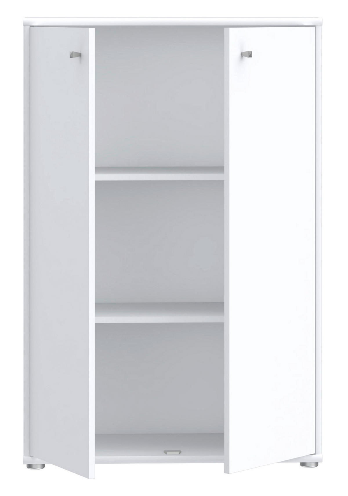 KOMMODE 73,7/111,1/34,8 cm  in Weiss  - Weiss/Alufarben, Design, Holzwerkstoff (73,7/111,1/34,8cm)
