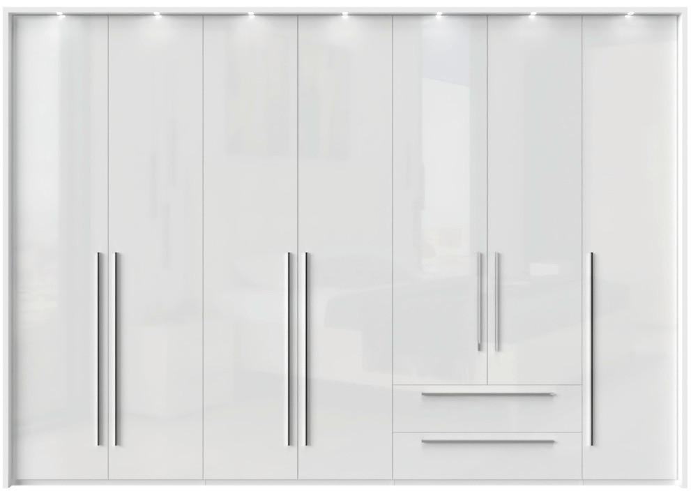 ORMAR SA KLASIČNIM VRATIMA bela, bela visoki sjaj  322/226/60 cm  - bela visoki sjaj/bela, Dizajnerski, pločasti materijal/plastika (322/226/60cm)