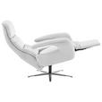 RELAXSESSEL in Leder Weiß  - Edelstahlfarben/Weiß, Design, Leder/Metall (76/119/86cm) - Dieter Knoll