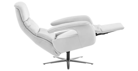 RELAXSESSEL in Leder Weiß  - Edelstahlfarben/Weiß, Design, Leder/Metall (76/119/86cm) - Dieter Knoll