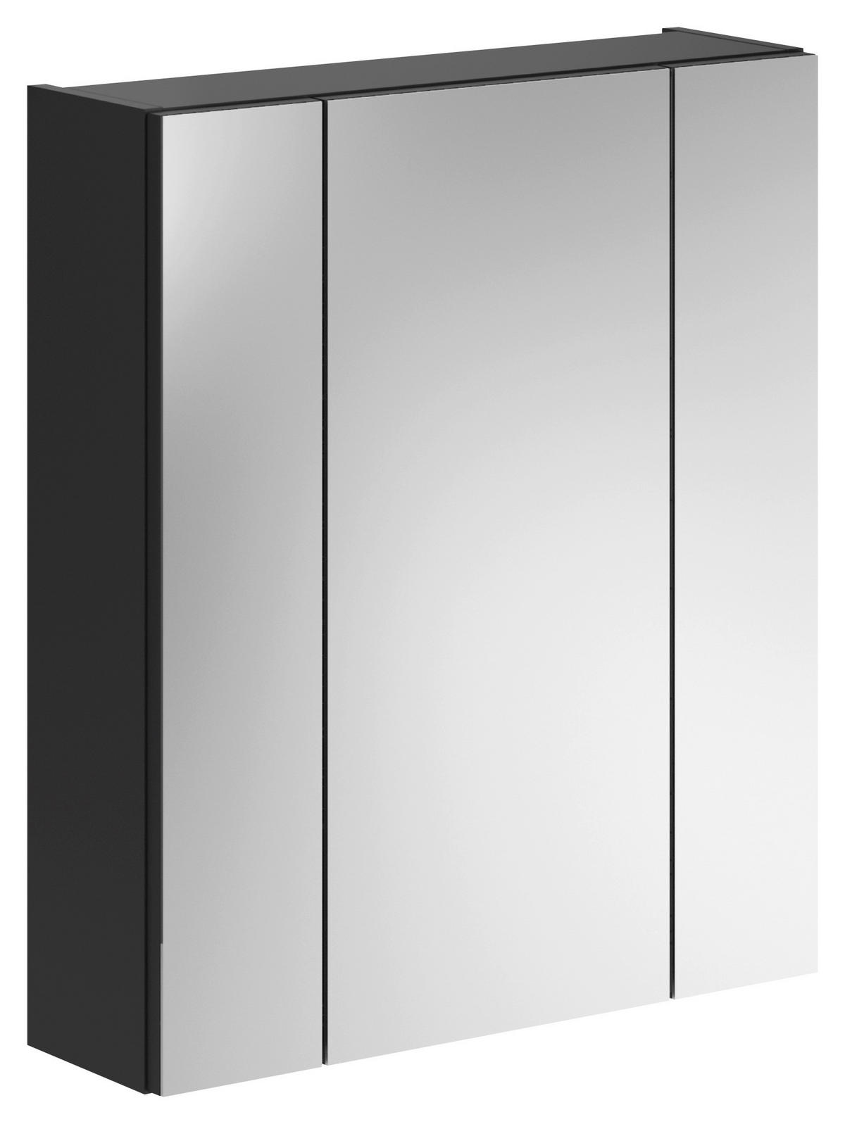 OMARA Z OGLEDALOM 60/70/18 cm  - črna, Moderno, steklo/leseni material (60/70/18cm) - MID.YOU