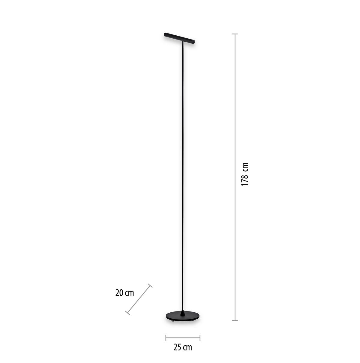 LED-STEHLEUCHTE 25/20,2/178 cm    - Design, Kunststoff/Metall (25/20,2/178cm) - Neuhaus PURE