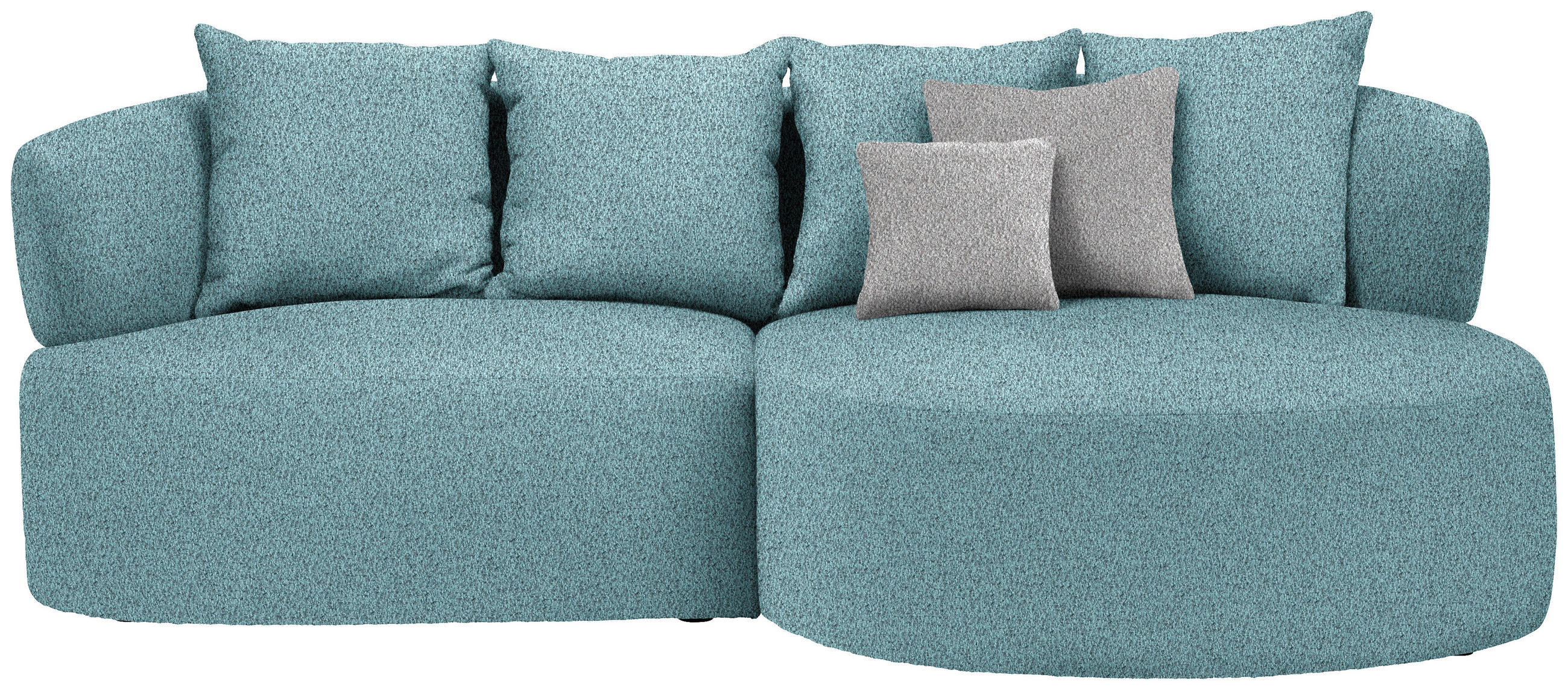 ECKSOFA in Bouclé Schwarz, Türkis  235/166 cm  - Türkis/Taupe, MODERN, Kunststoff/Textil (235/166cm) - Hom`in