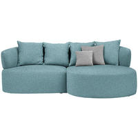 ECKSOFA  in Bouclé Schwarz, Türkis  235/166 cm  - Türkis/Taupe, MODERN, Kunststoff/Textil (235/166cm) - Hom`in