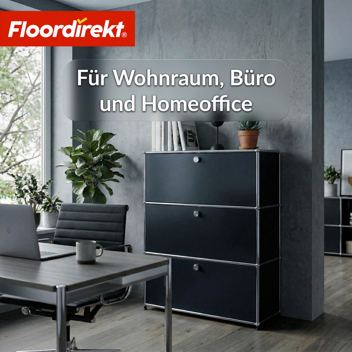 SIDEBOARD Concept Epure MK-129 75/120/40 cm  - Schwarz, Basics, Metall (75/120/40cm) - Floordirekt