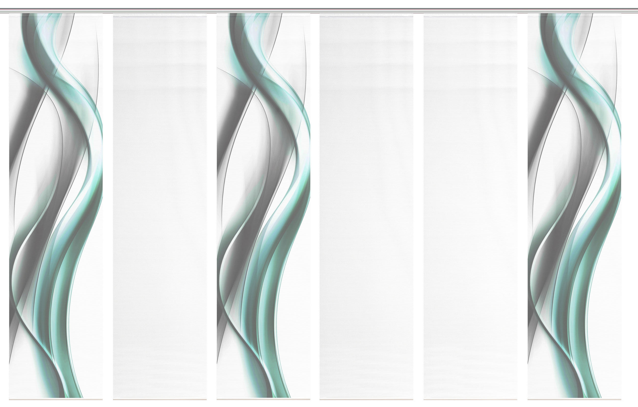 FLÄCHENVORHANG  6 Stück  blickdicht  60/260 cm   - Weiß/Grau, Design, Textil (60/260cm)