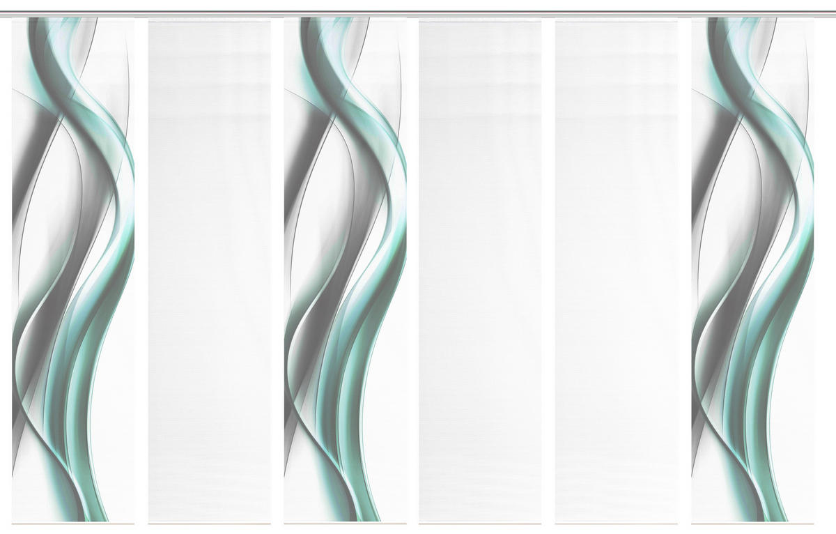 FLÄCHENVORHANG  6 Stück  blickdicht  60/260 cm   - Weiß/Grau, Design, Textil (60/260cm)