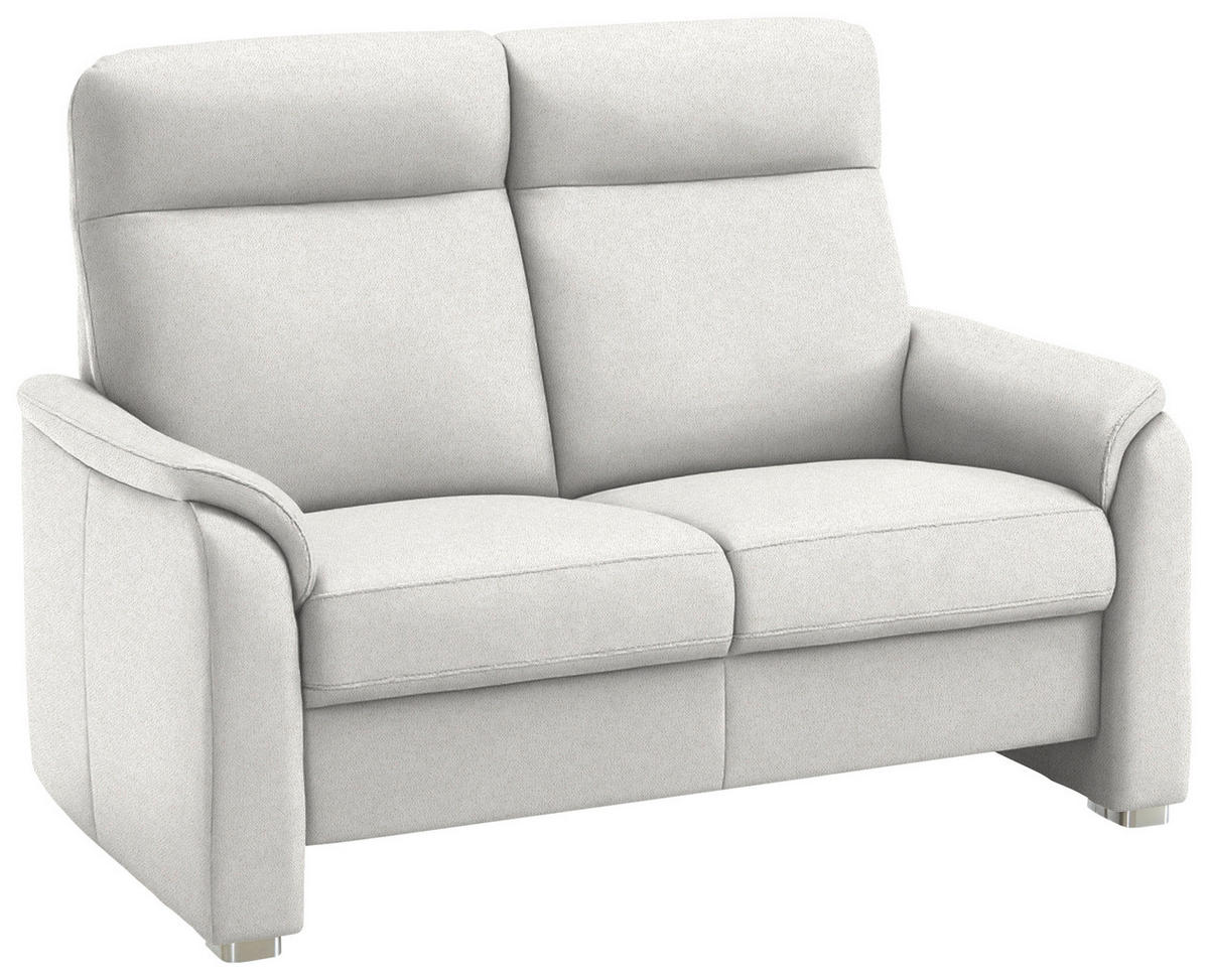 2-SITZER-SOFA Flachgewebe Alabasterfarben  - Alabasterfarben/Alufarben, Konventionell, Textil/Metall (156/107/95cm) - Beldomo Comfort