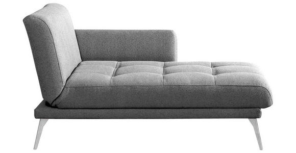 RÉCAMIERE Grau - Chromfarben/Grau, KONVENTIONELL, Textil/Metall (200/85/106cm) - Novel