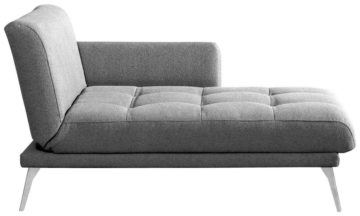 RÉCAMIERE Grau  - Chromfarben/Grau, KONVENTIONELL, Textil/Metall (200/85/106cm) - Novel