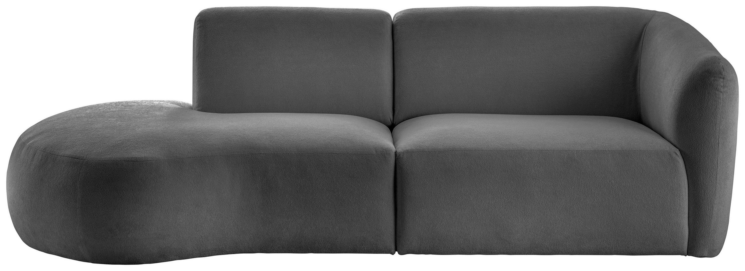 ECKSOFA Jesi Anthrazit Mikrofaser - Anthrazit/Schwarz, MODERN, Kunststoff/Textil (238/107cm) - Livetastic
