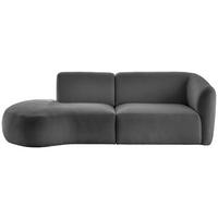 ECKSOFA in Mikrofaser Anthrazit  - Anthrazit/Schwarz, Modern, Kunststoff/Textil (238/107cm) - Livetastic
