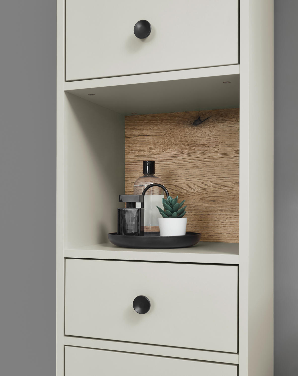 HOCHSCHRANK 38/195/32 cm  - Kaschmir/Eichefarben, MODERN, Holzwerkstoff/Kunststoff (38/195/32cm) - MID.YOU