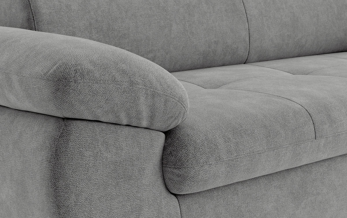 3-SITZER-SOFA in Grau  - Schwarz/Grau, Textil/Metall (215/84/100cm) - MID.YOU