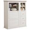 VITRINE in Grau, Weiß  - Weiß/Grau, LIFESTYLE, Glas/Holzwerkstoff (110/134,2/42,5cm) - Hom`in