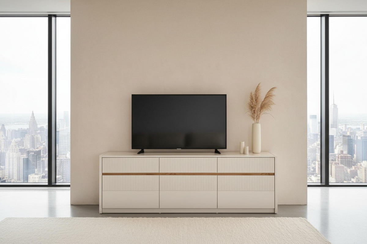 TV-BÄNK  173/57/40 cm 3 låda(or) modellutbud, möbler i samma serie finns att köpa till, stående  - kashmir/ekfärgad, Trend, trämaterial (173/57/40cm) - Xora