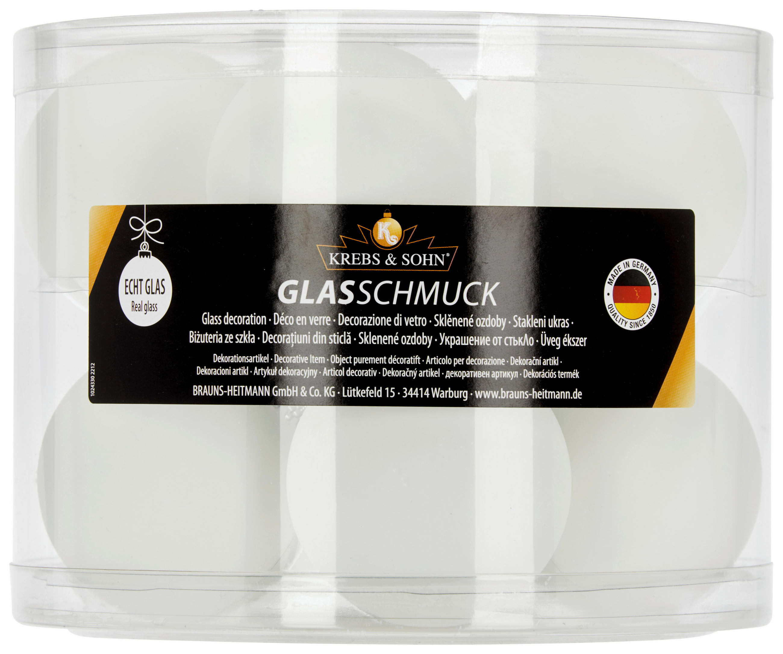 JULGRANSKULOR SET 7 cm 10 delar  - vit, Klassisk, glas (7cm)