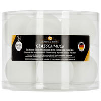 JULGRANSKULOR SET 7 cm 10 delar  - vit, Klassisk, glas (7cm)