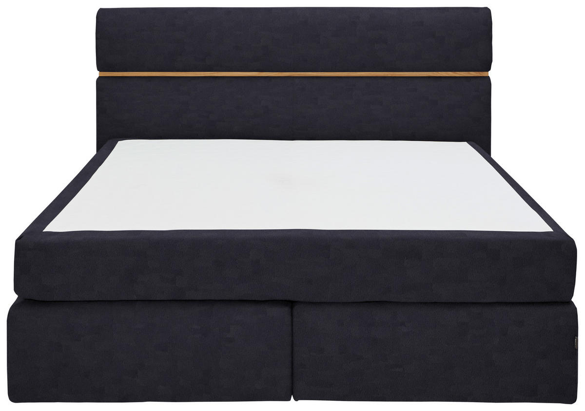 BOXSPRINGBETT 180/200 cm  in Eichefarben, Graphitfarben  - Eichefarben/Schwarz, Konventionell, Holz/Kunststoff (180/200cm) - Dieter Knoll