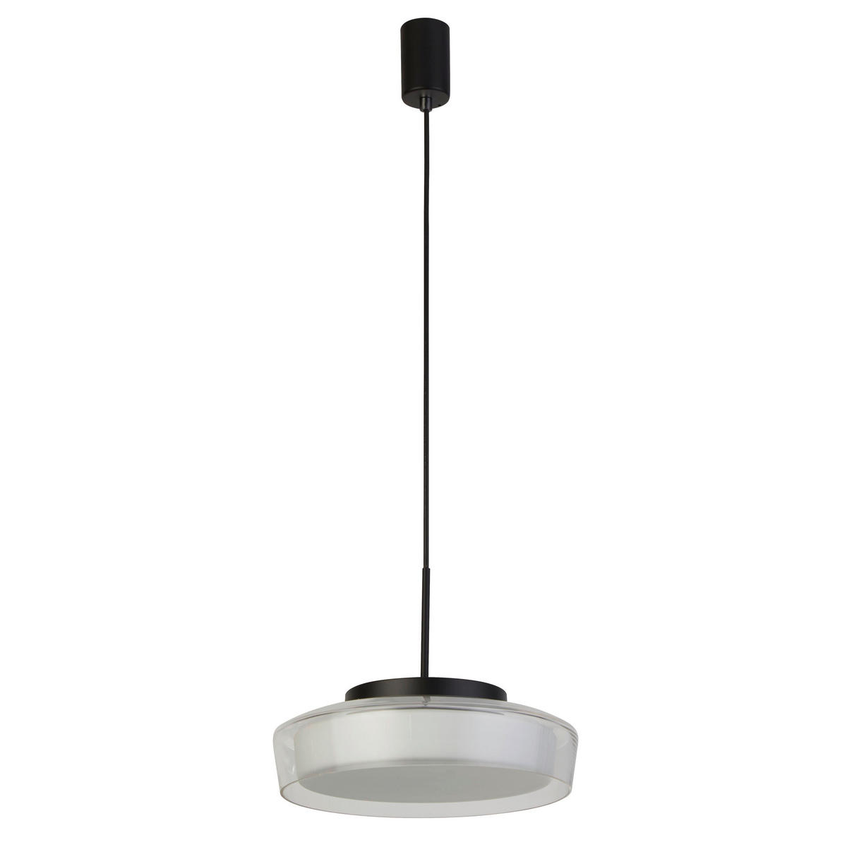 PENDELLAMPA Puck 30/150 cm  - klar/opal, Basics, metall/glas (30/150cm)