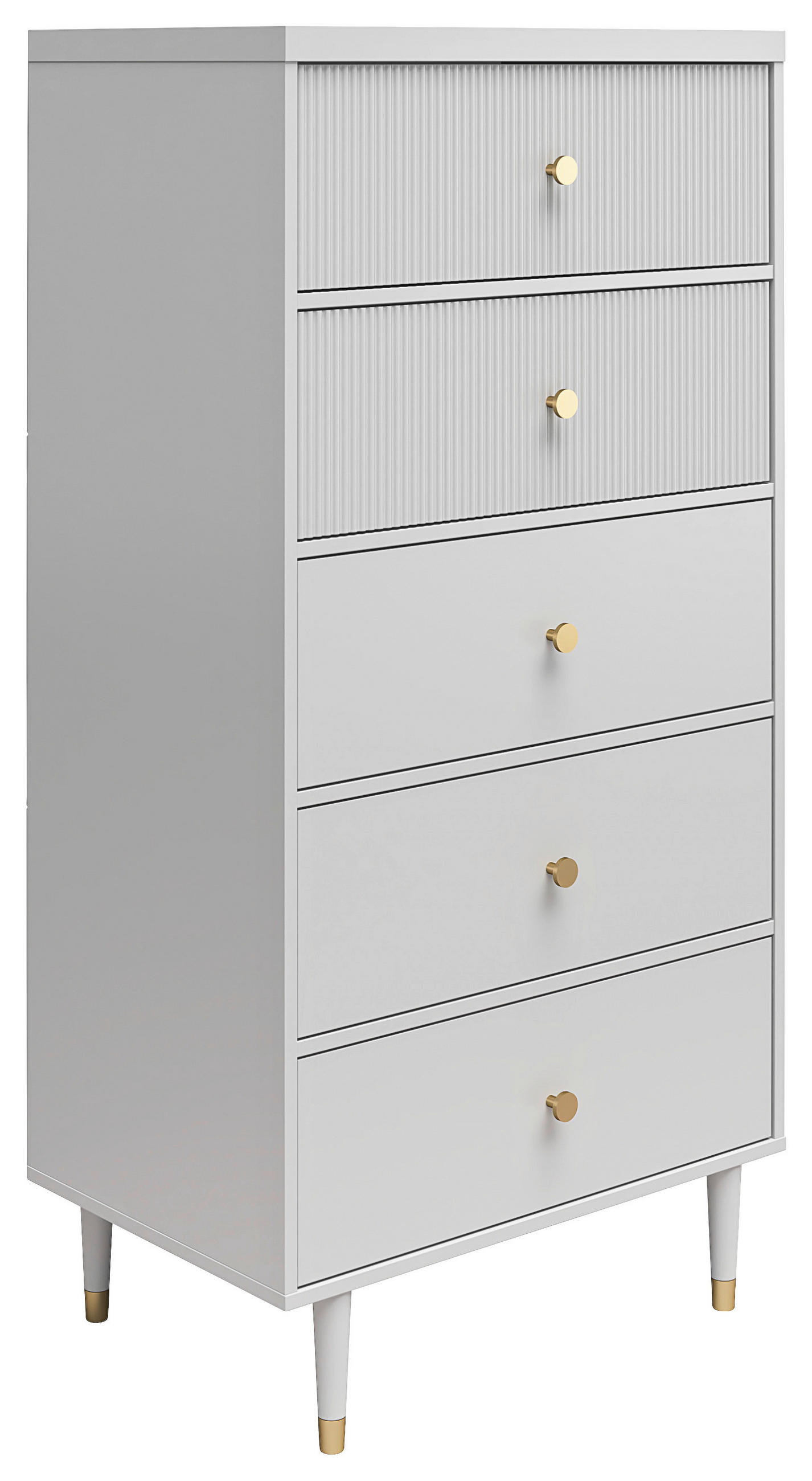 KOMMODE Elizabeth, , 5 Schublade(n)  - Goldfarben/Grau, Design, Holzwerkstoff/Metall (70/141/46cm) - MID.YOU