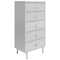 KOMMODE Elizabeth, , 5 Schublade(n)  - Goldfarben/Grau, Design, Holzwerkstoff/Metall (70/141/46cm) - MID.YOU