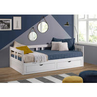 AUSZIEHBETT 90/200 cm Weiss  - Weiss/Naturfarben, Romantik / Landhaus, Holz/Holzwerkstoff (90/200cm) - MID.YOU