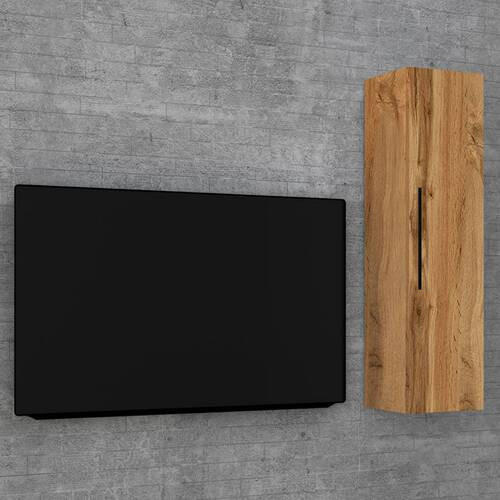 HÄNGESCHRANK 30/115/30 cm  - Honigeiche/Schwarz, Modern, Holzwerkstoff/Metall (30/115/30cm) - MID.YOU