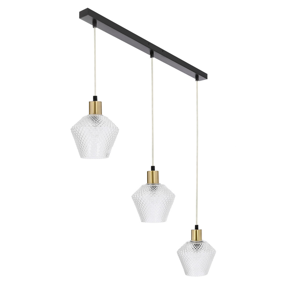 PENDELLEUCHTE 70/14/120 cm  - Transparent/Goldfarben, KONVENTIONELL, Metall (70/14/120cm)