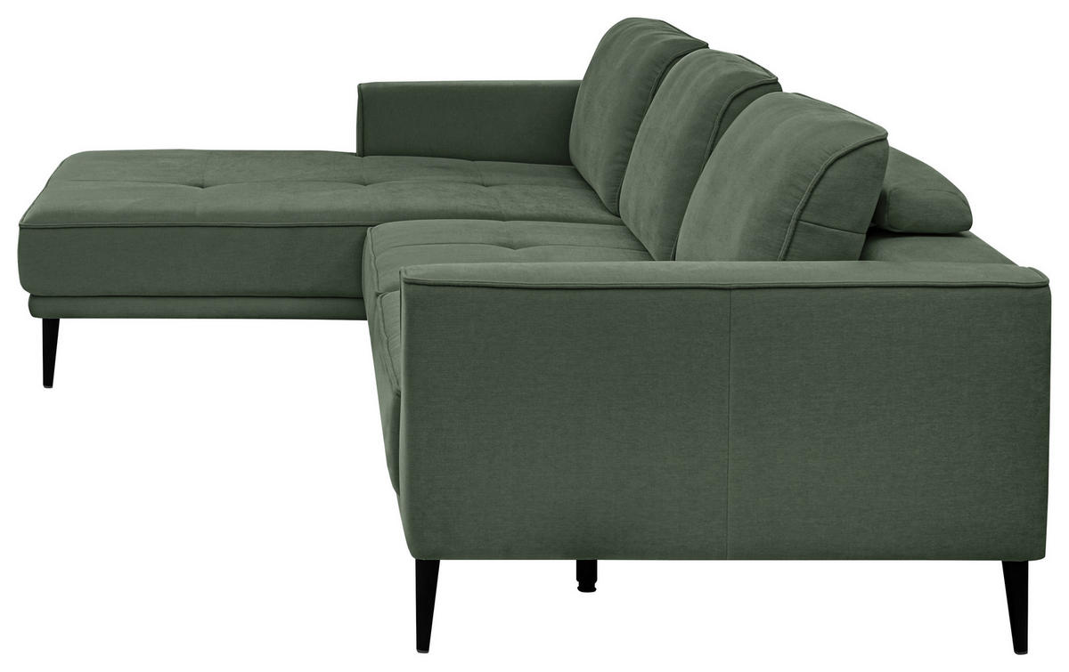 Freisteller von SetOne by Musterring ECKSOFA Dunkelgrün Flachgewebe.