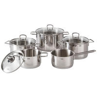 KOCHTOPFSET Alicante 5-teilig  - Edelstahlfarben, Basics, Glas/Metall - Silit